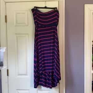 Motherhood maternity navy and pink high low dress